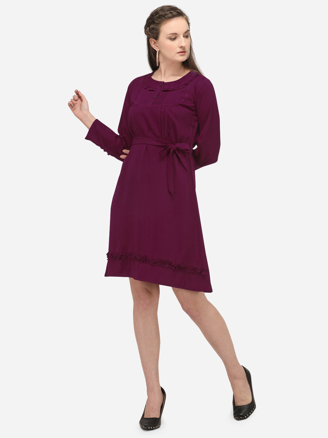 Prettify Purple Women A-Line Dress