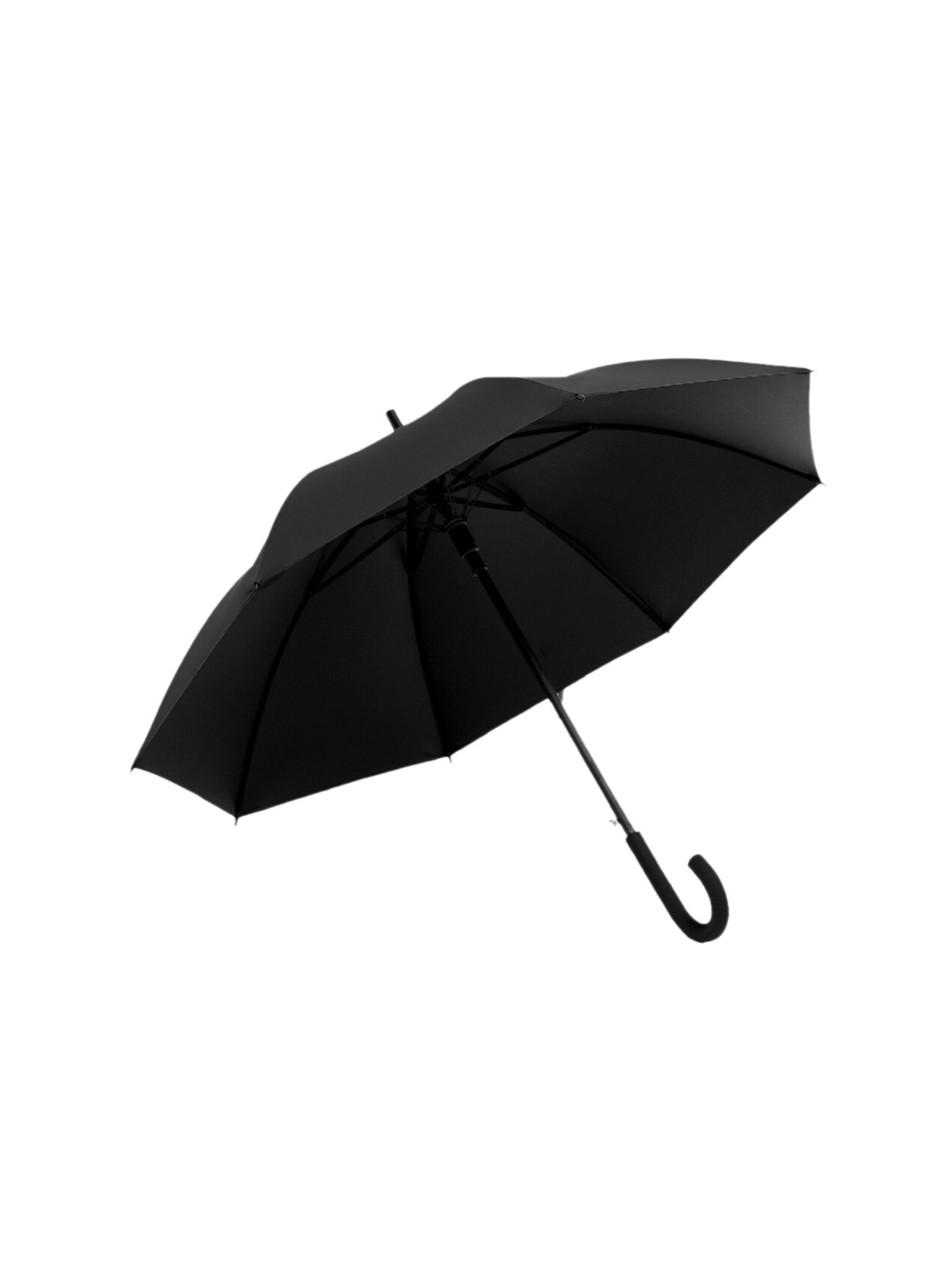 Absorbia Black Solid Non-foldable Umbrella With Cover