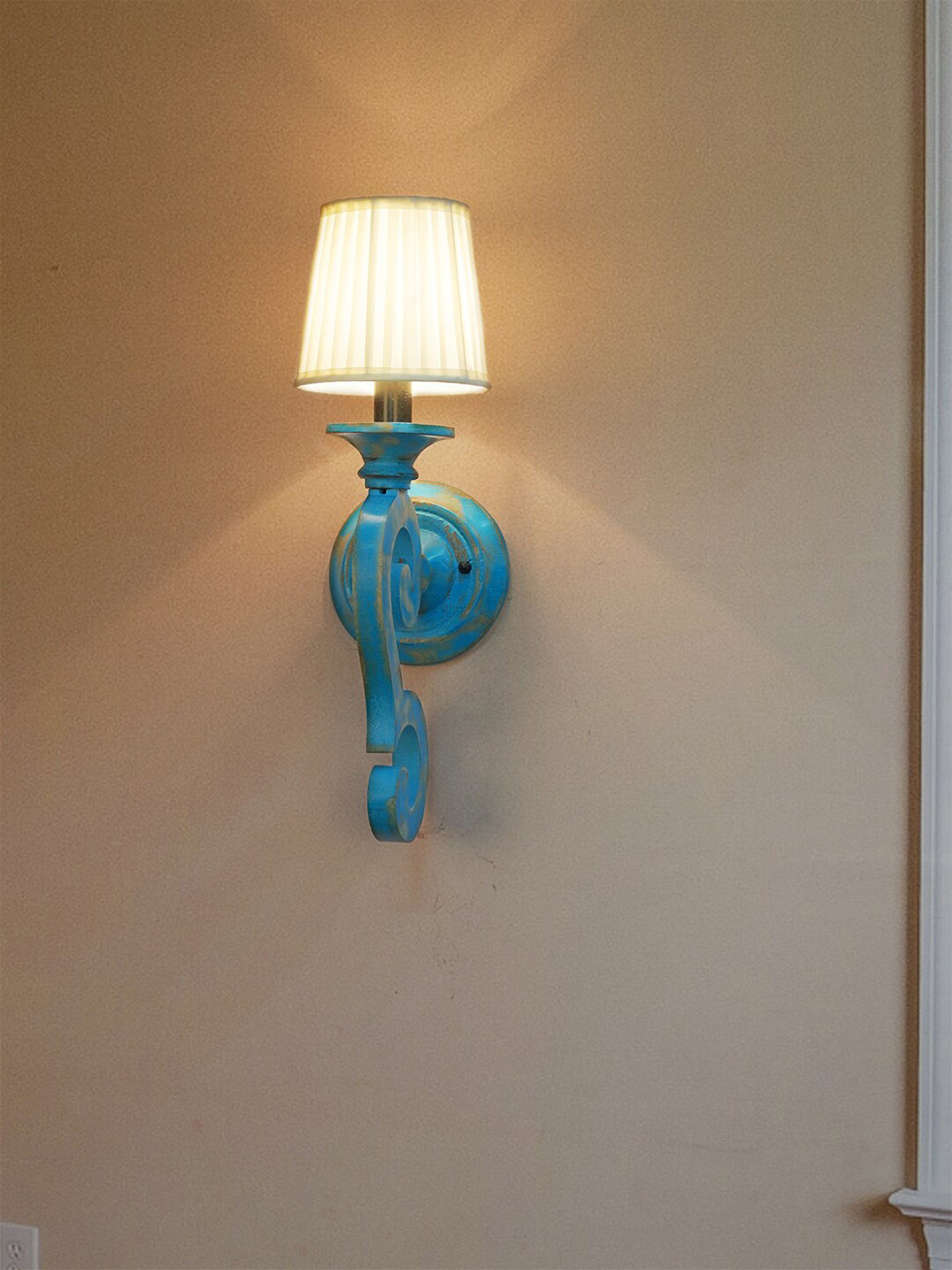 Fos Lighting Blue Solid Rustic Distressed Wall Lamps