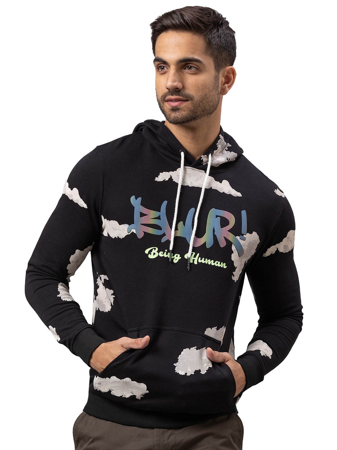 Buy Being Human Men Black Printed Sweatshirt - Sweatshirts for