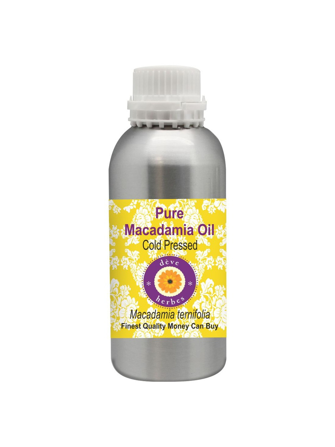 Deve Herbes Pure Macadamia Body Oil 100% Natural Therapeutic Grade Cold Pressed - 630ml