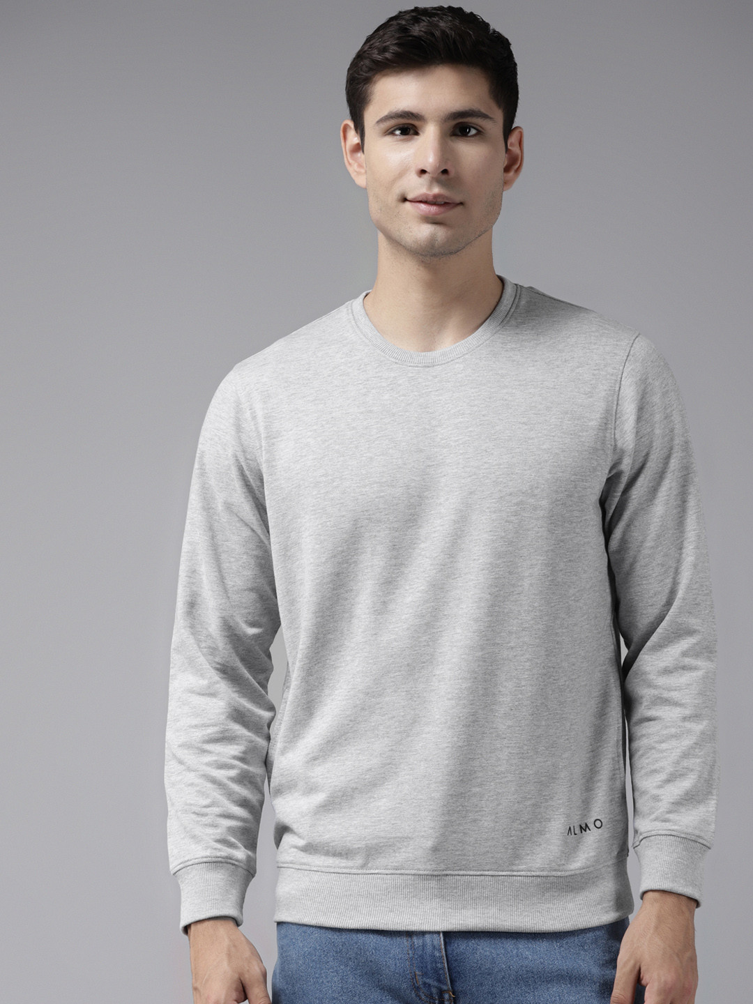 Almo Wear Men Grey Lightweight Ultra-warm Sweatshirt