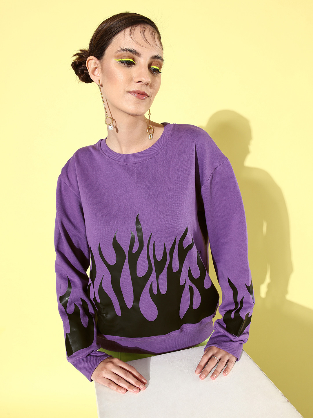 Stylecast X Hersheinbox Women Purple Long Sleeve Printed Sweatshirt