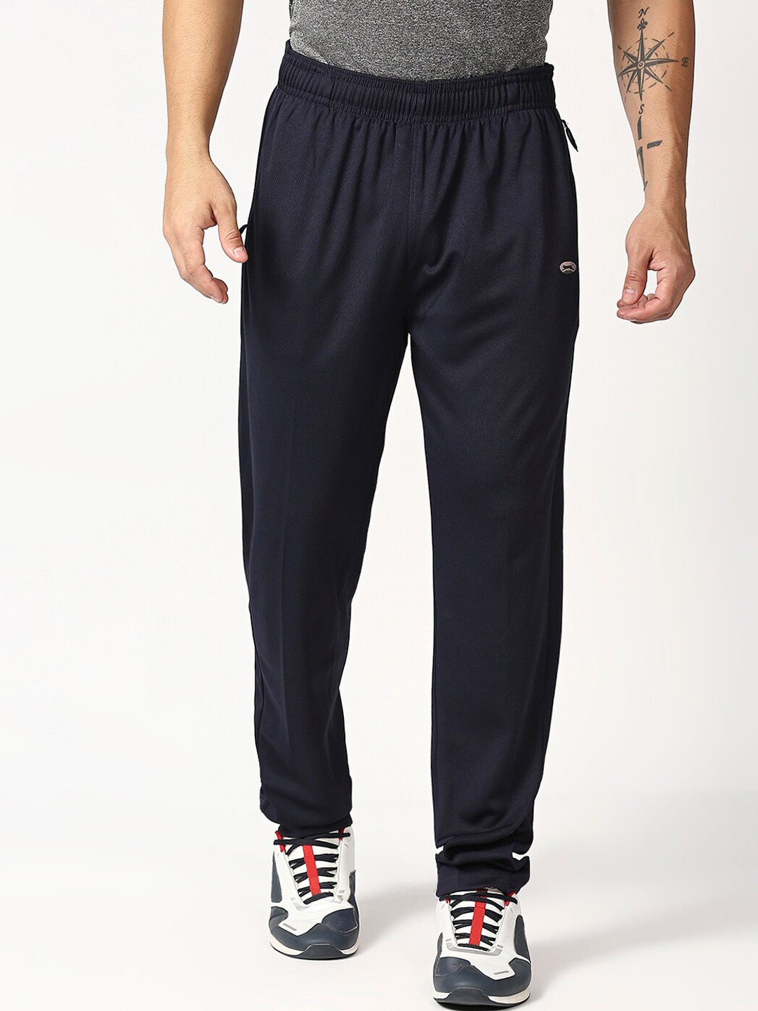 Black Panther Men Navy Blue Solid Act-Fit Track Pant