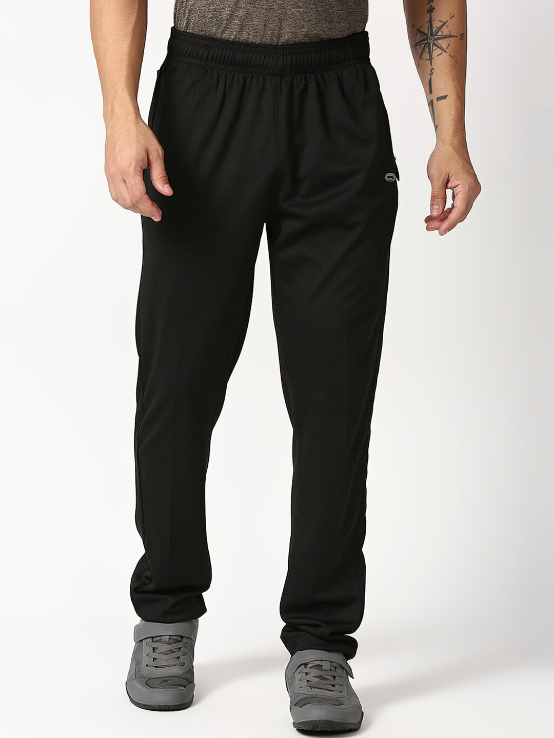 Black Panther Men Black Solid Track Pants