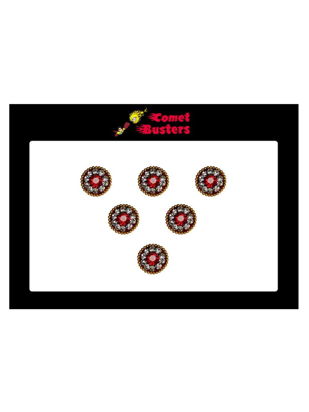 Comet Busters 6 Pcs Multi-Coloured Circular Shaped Reusable Bindi