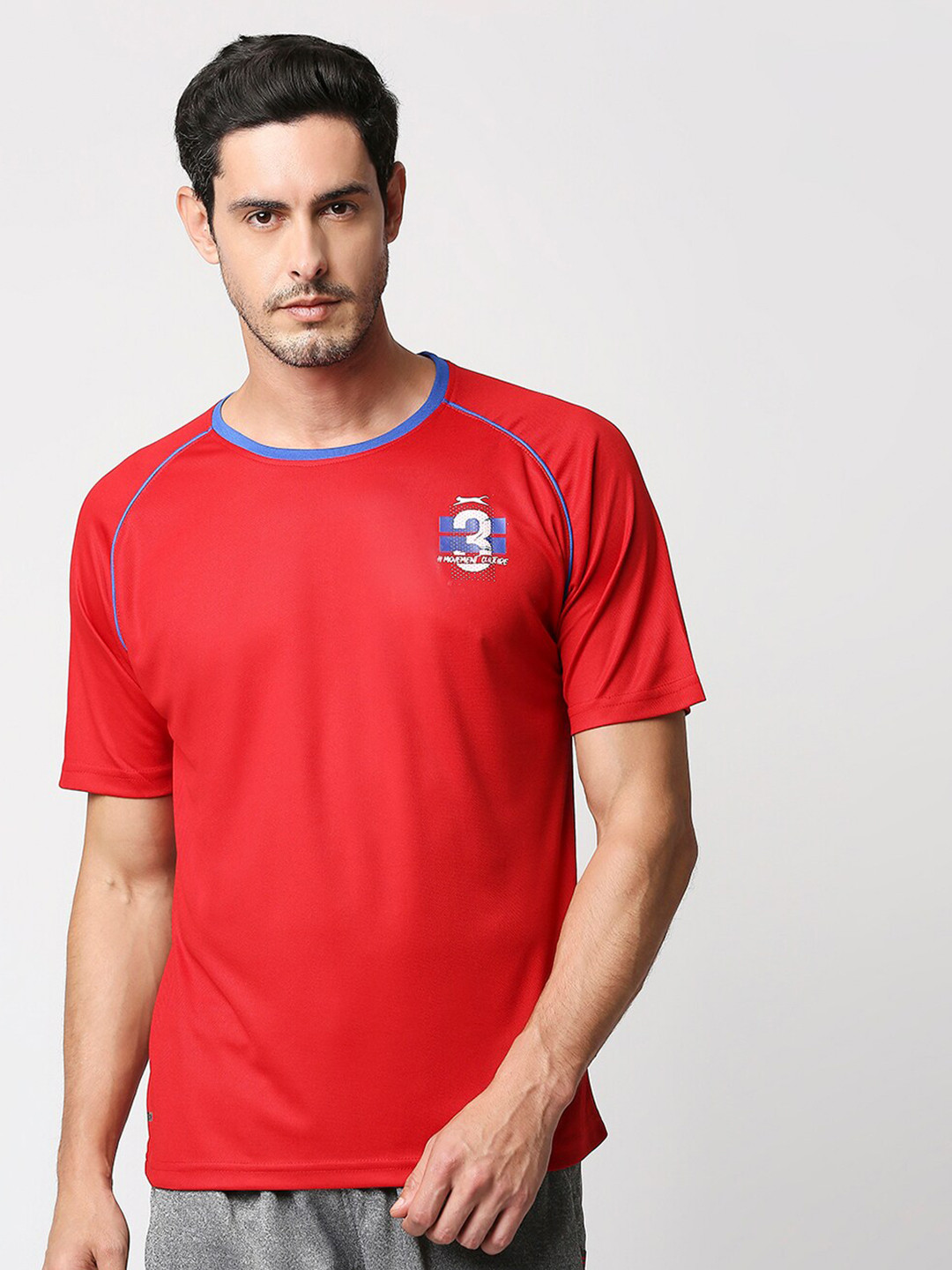 Black Panther Men Red Slim Fit Raglan sleeves T-shirt