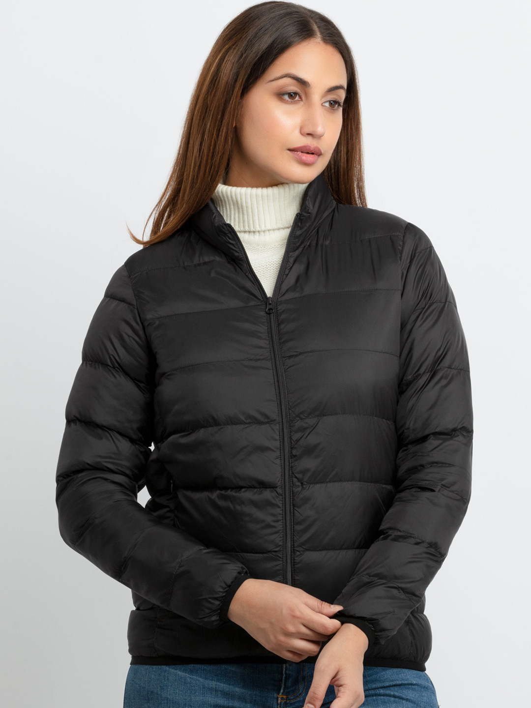 Status Quo Women Black Puffer Jacket