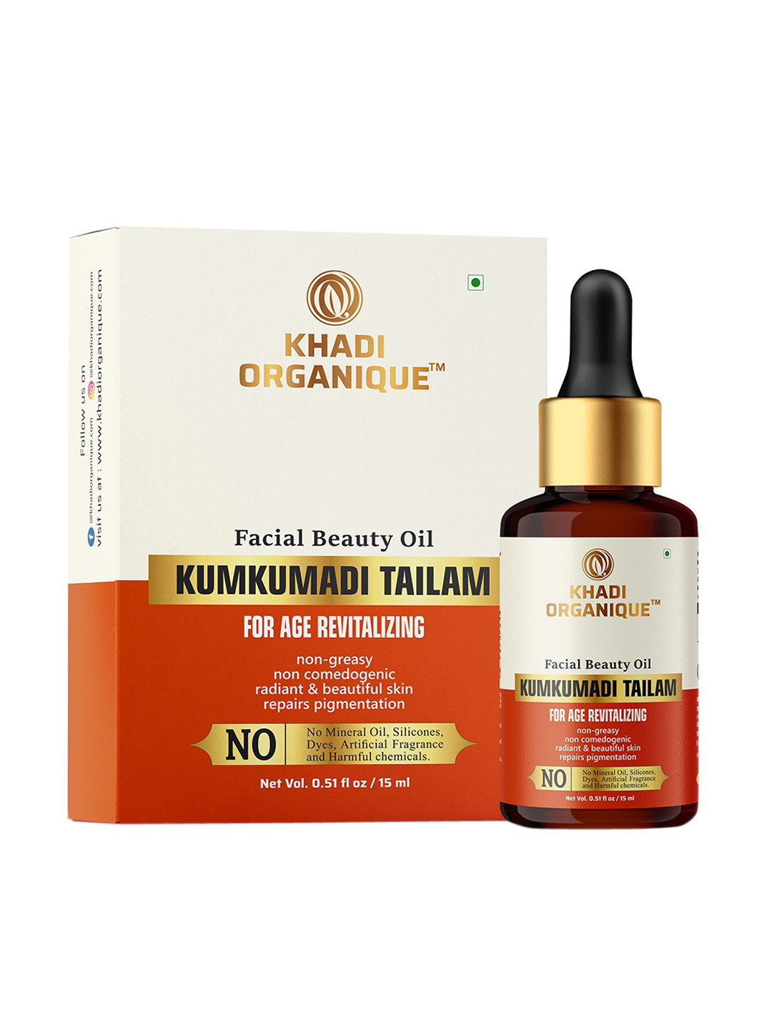 Khadi Organique Kumkumadi Tailam Transparent Face Serum 15 ml