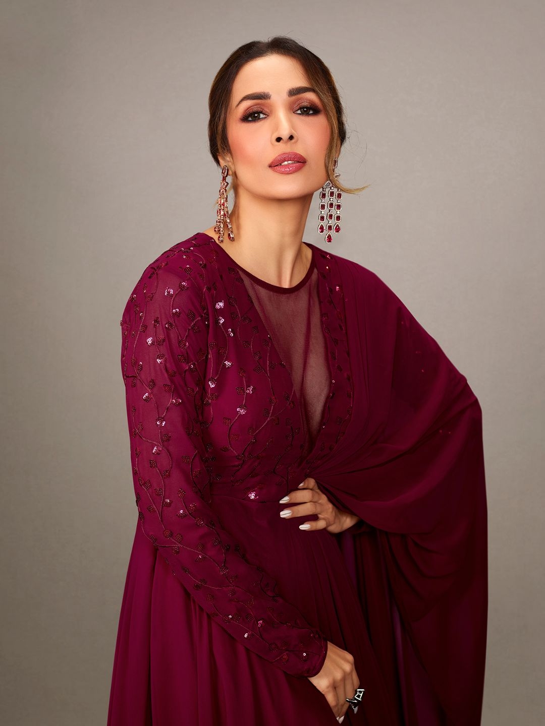 Maroon dress myntra online