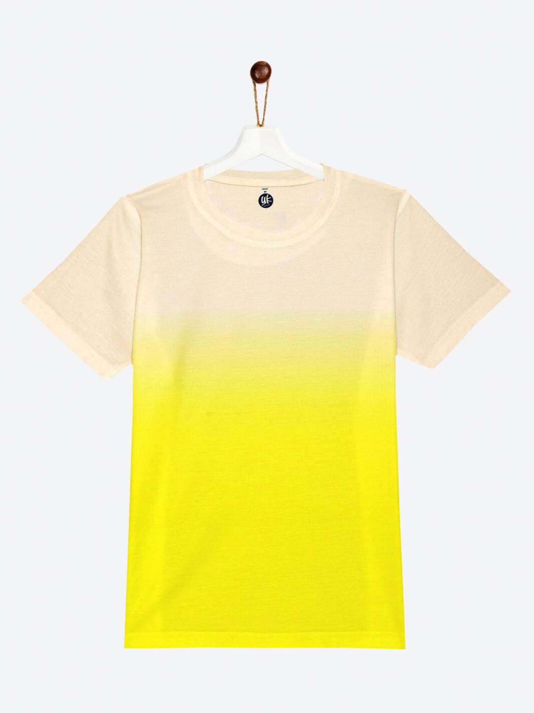 YK Boys White & Yellow Ombre T-shirt