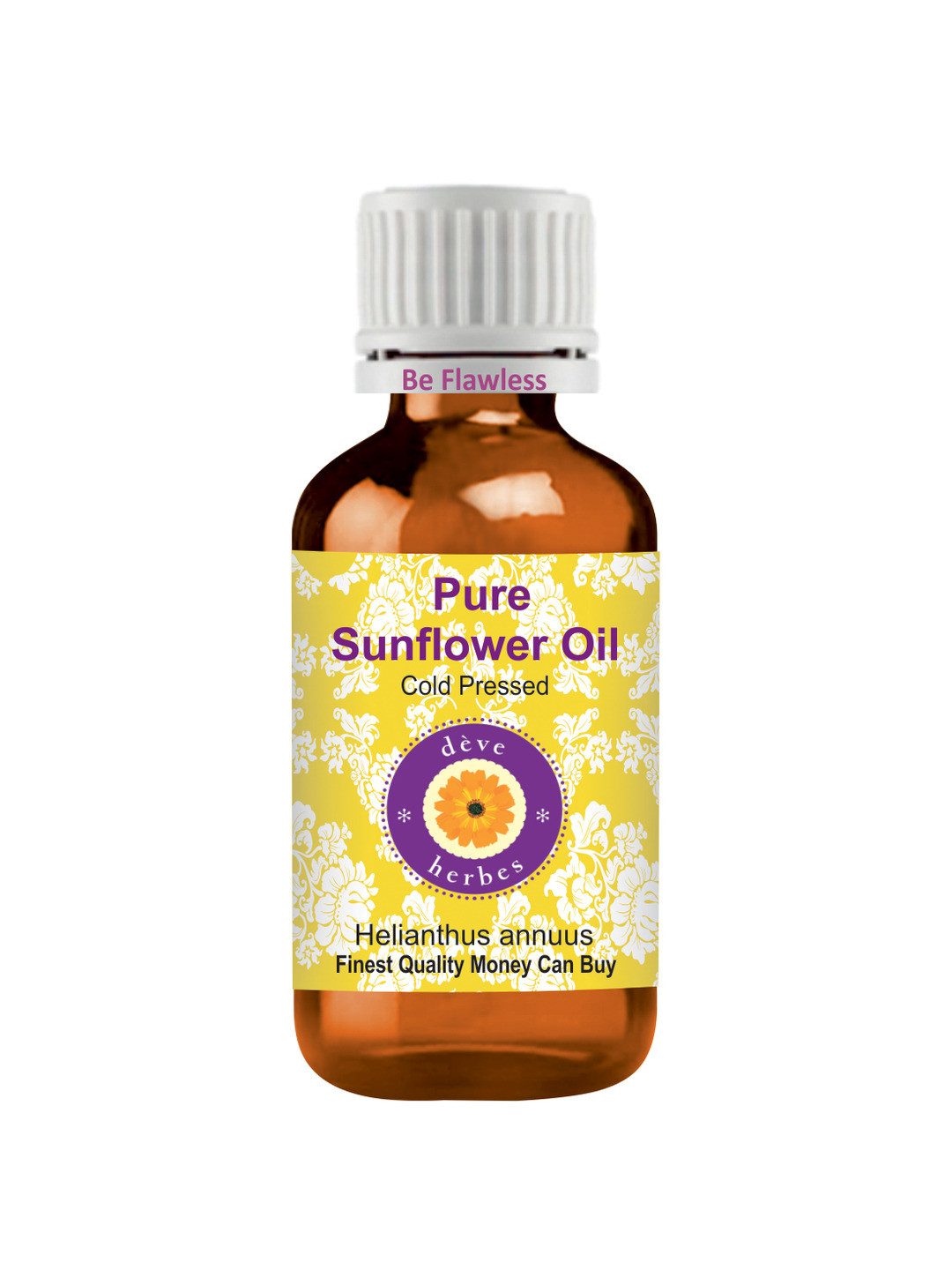 Deve Herbes Pure Sunflower Oil - Natural Therapeutic Grade Cold Pressed - 100ml