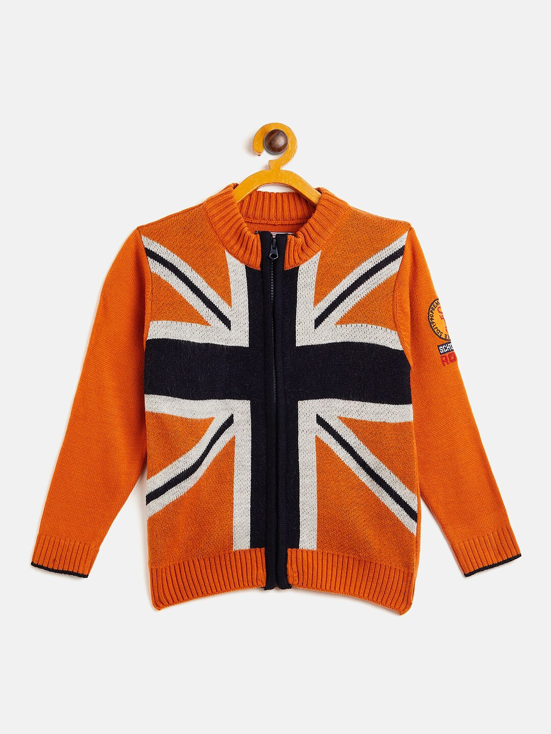 Duke Boys Orange & Black Printed Cardigan