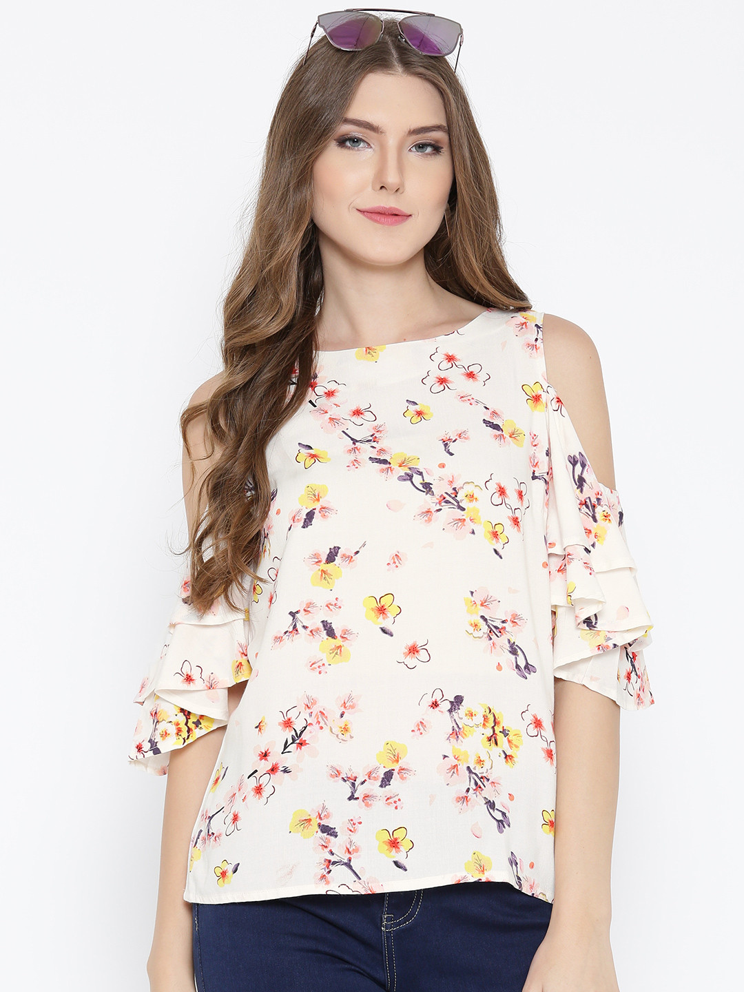 off white cold shoulder top