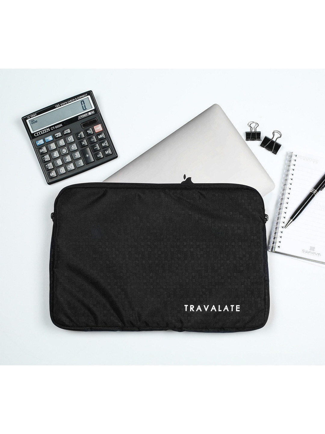TRAVALATE Unisex Black Laptop Sleeve Case