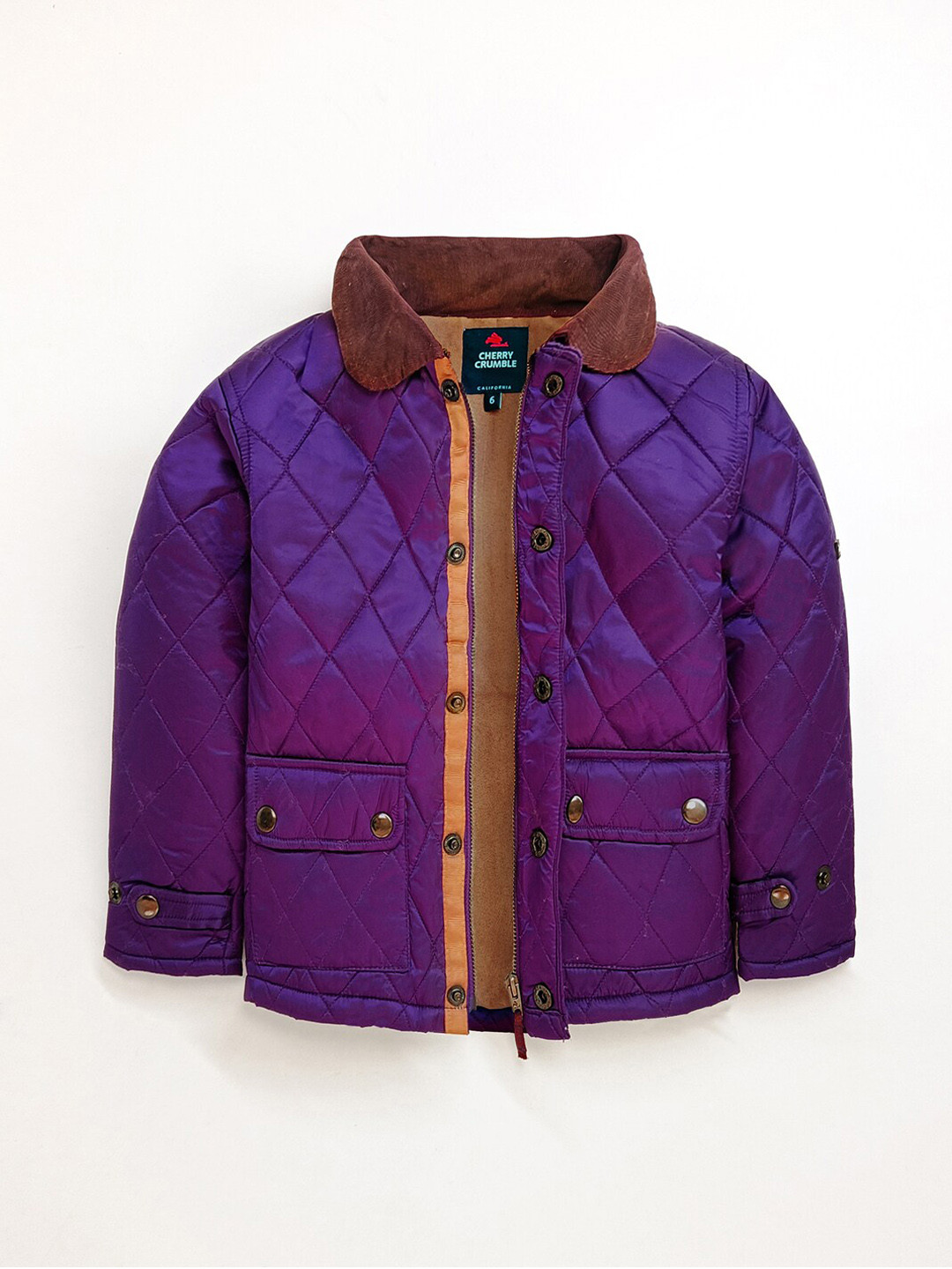 Cherry Crumble Boys Purple Solid Quilted Jacket