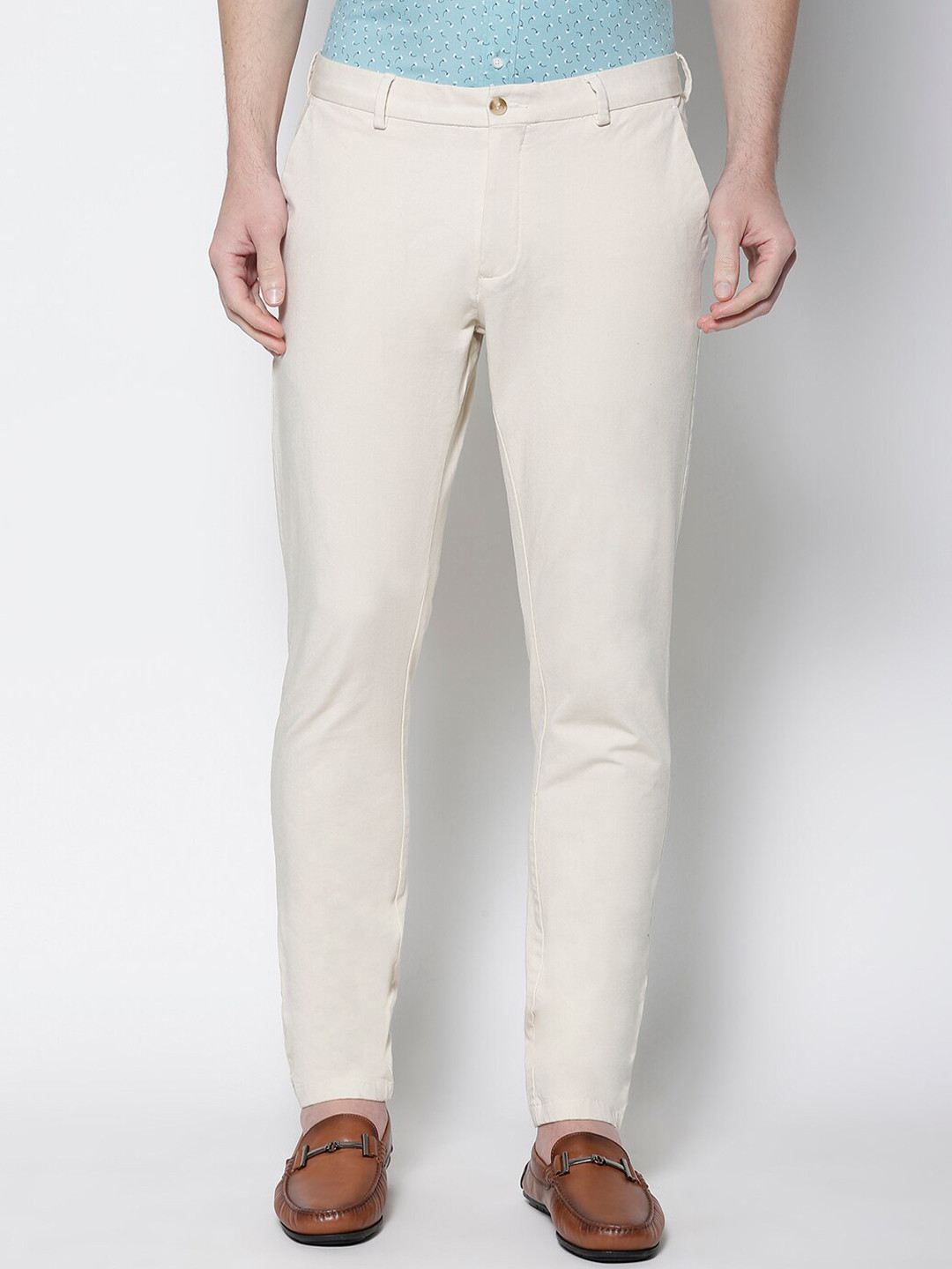 Blackberrys Men Beige Skinny Fit Chinos Trousers