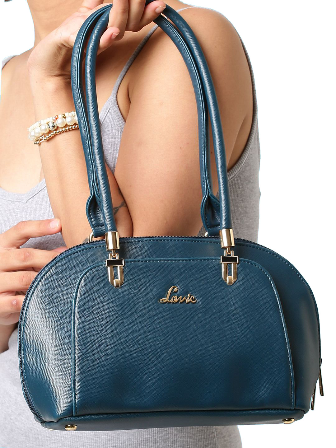 Lavie 3C Ziana Women Green Dome Satchel Handbag