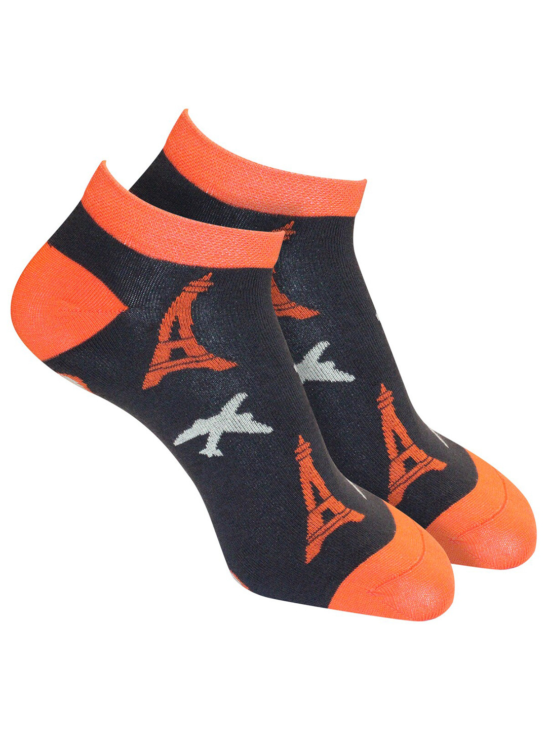 Man Arden Men Orange Coloured Patterned Ankle Length Socks