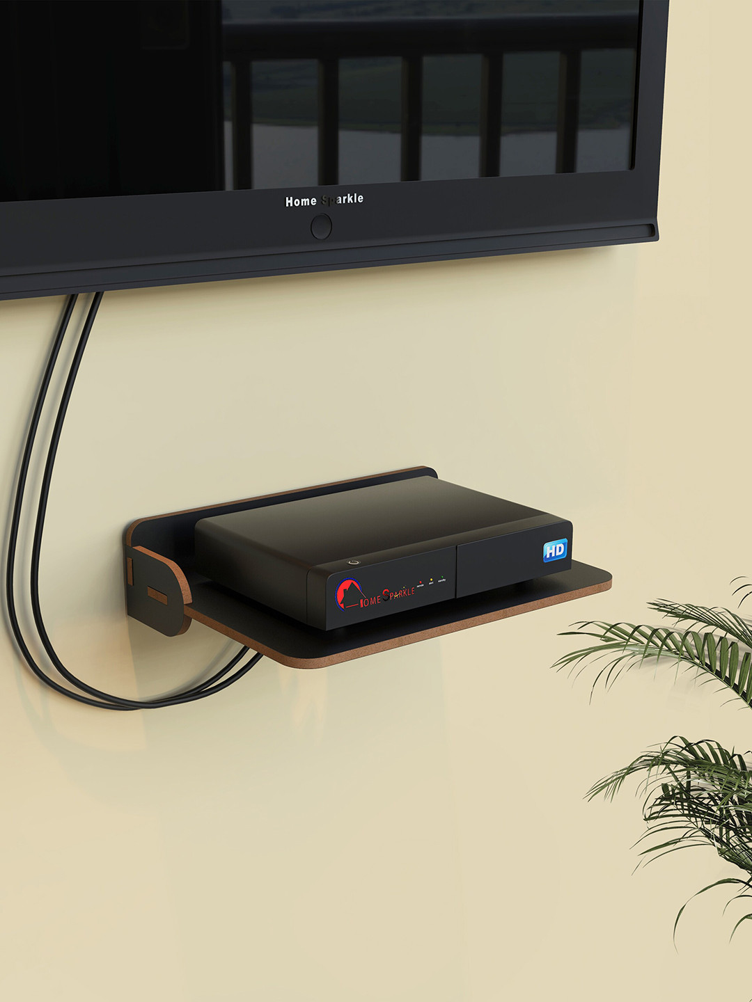 Home Sparkle Black Solid Floating Wall Shelf