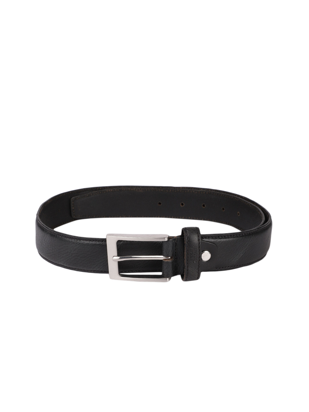 Indian Terrain Men Black Solid Leather Formal Belt