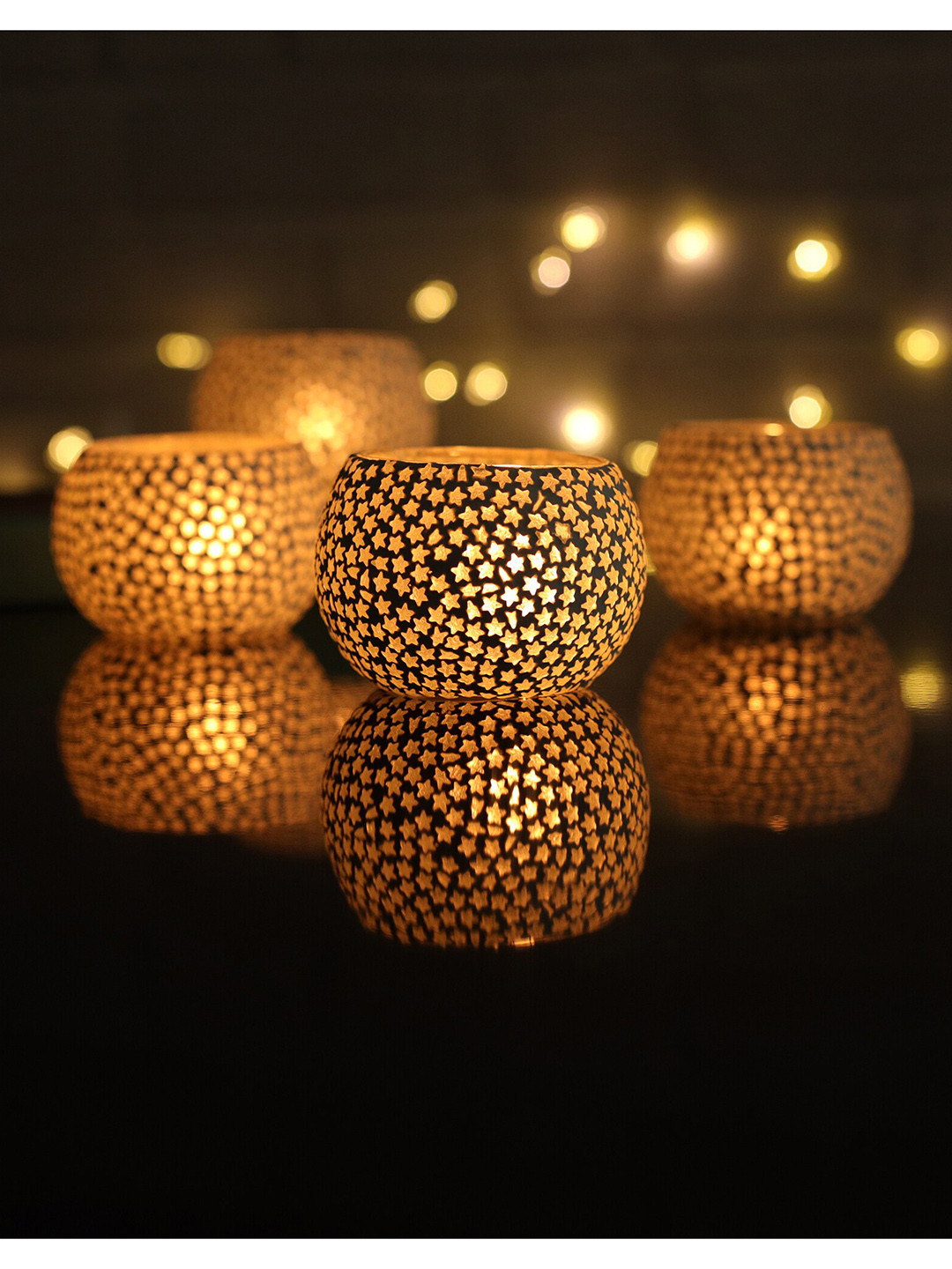 Homesake Set Of 4 Textured Votive Candle Holders