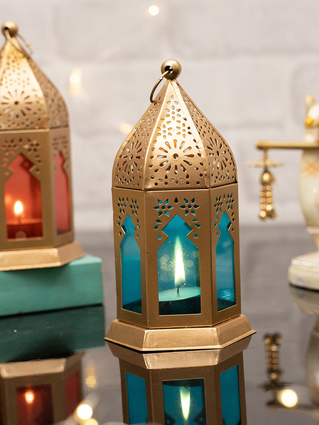 Homesake Set Of 2 Antique Moroccan Lantern Candle Holders