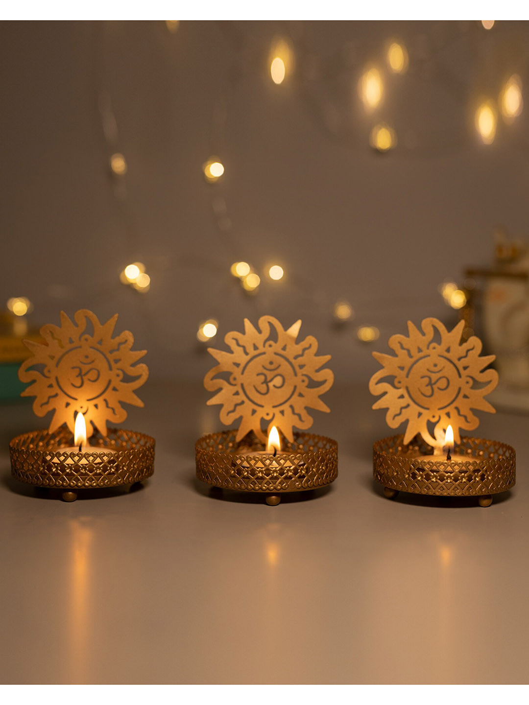 Homesake Set Of 3 OM Tea Light Candle Holders