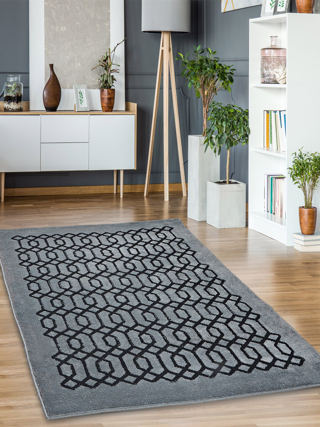 Saral Home Grey Hand Tufted Cotton Carpet