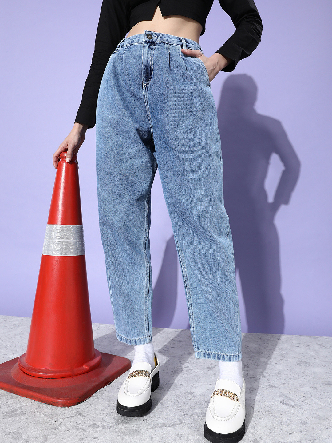 The Roadster Life Co. Women Boyfriend Fit High-Rise  Cotton Stretchable Jeans