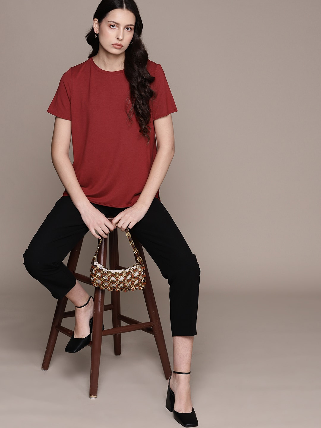 Macy's Alfani High Low Hem Longline Regular Fit T-shirt