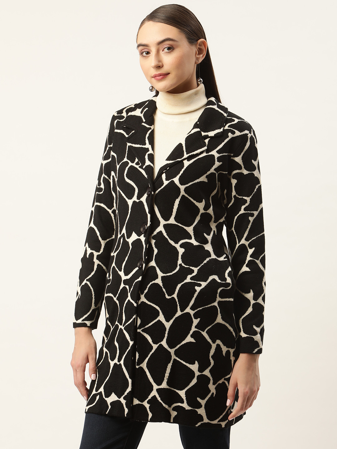 APSLEY Women Animal Print Longline Overcoat