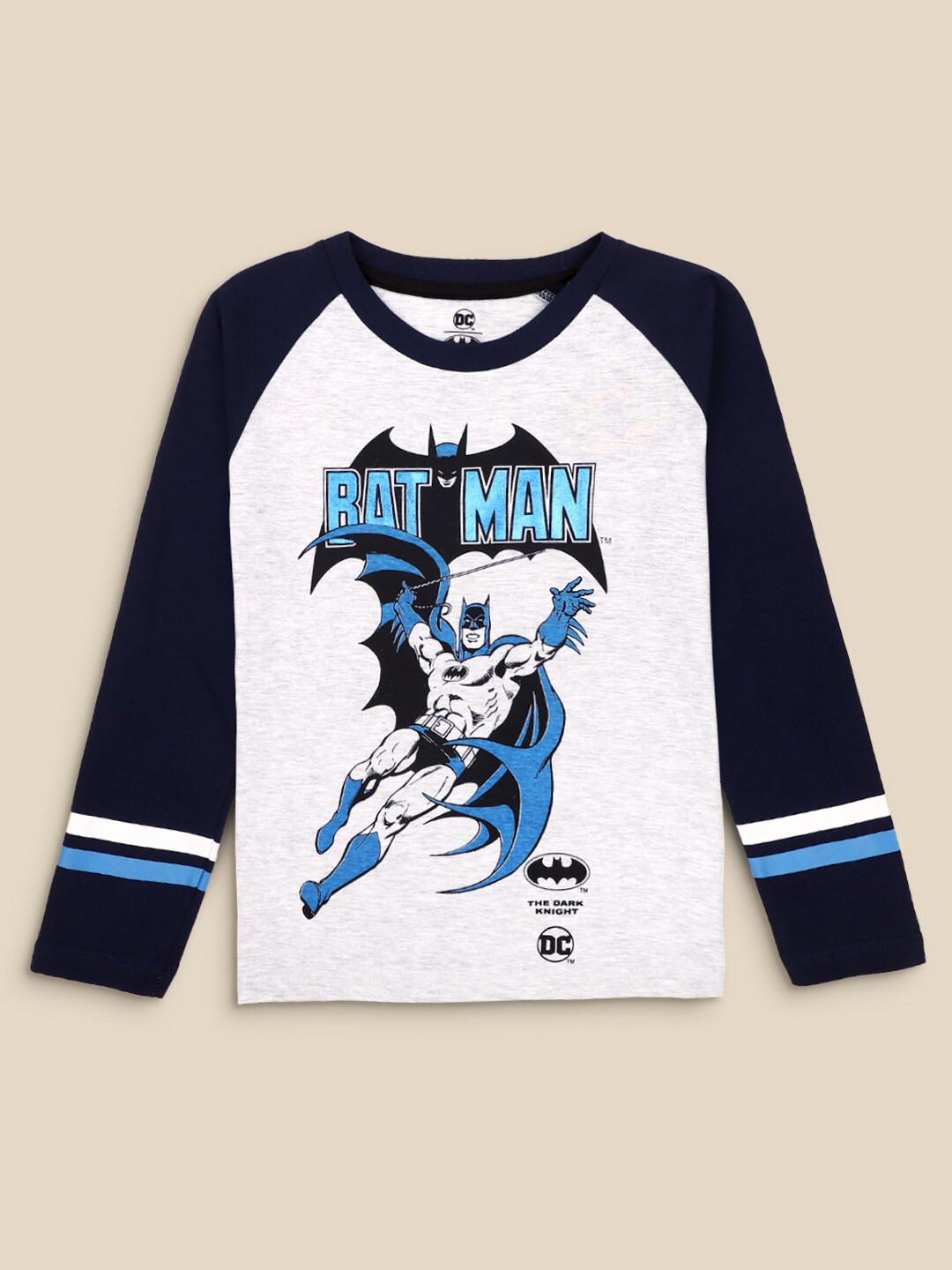 Kids Ville Boys Grey Batman Printed Pure Cotton T-shirt