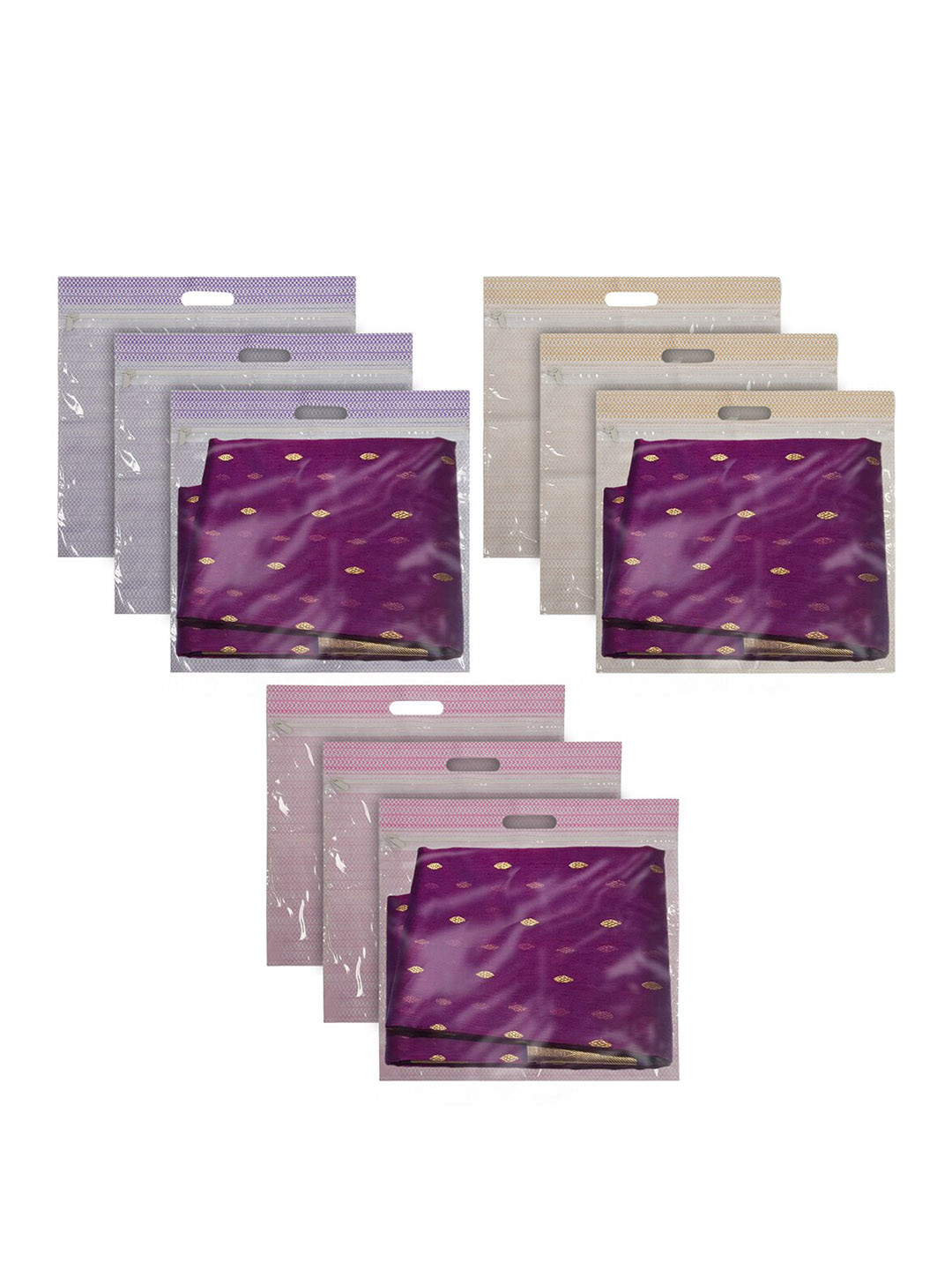 Kuber Industries Set of 9 Single Saree Covers