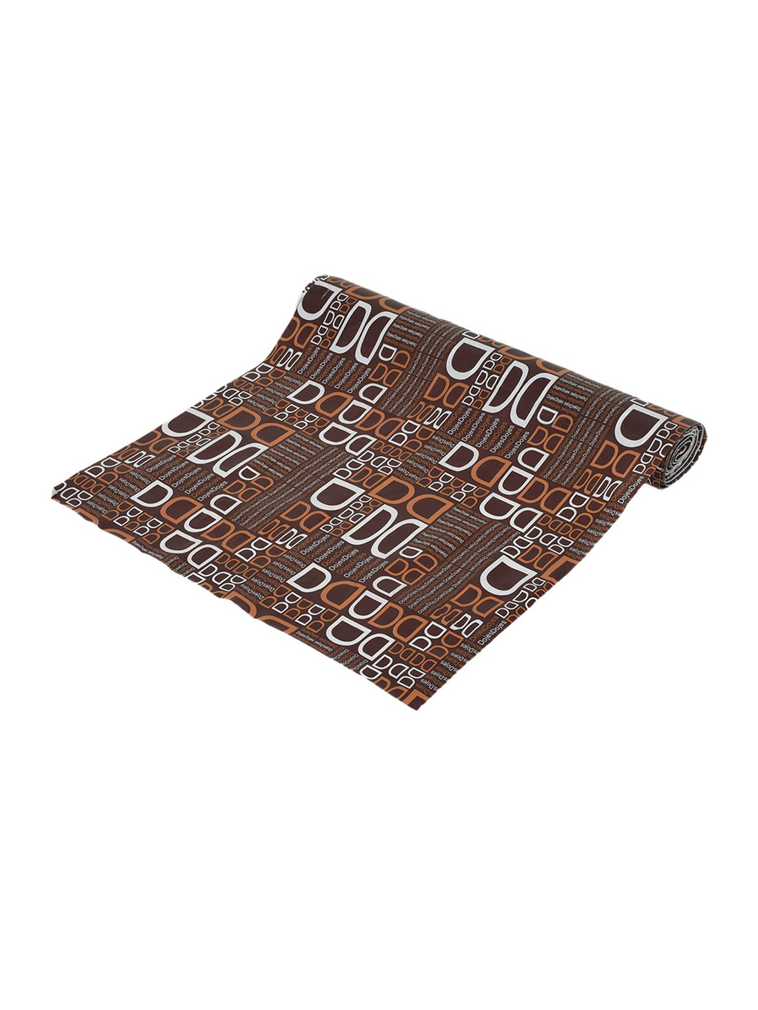 Kuber Industries Brown & White Printed PVC Anti Slip Skid Shelf Mat, 10 Meter