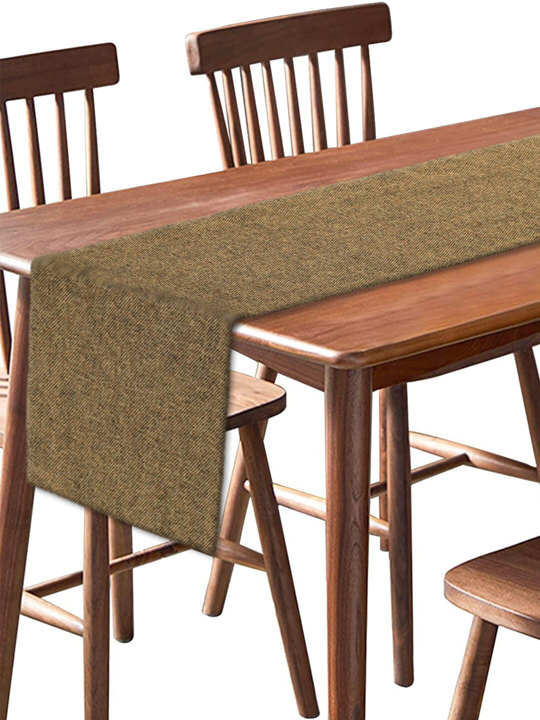 Kuber Industries Brown Solid Dining Table Runner
