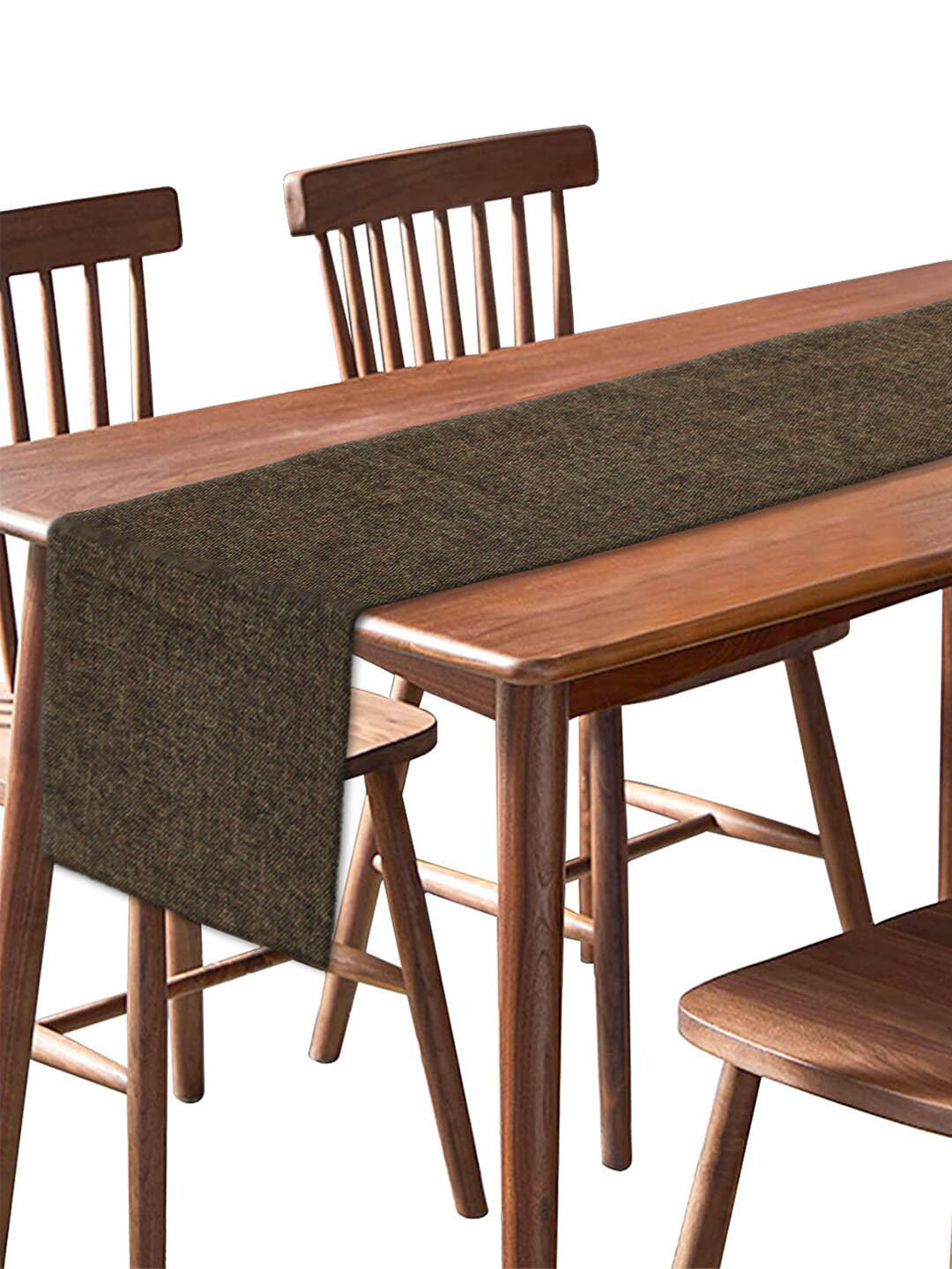 Kuber Industries Black Solid Jute Dining Table Runner