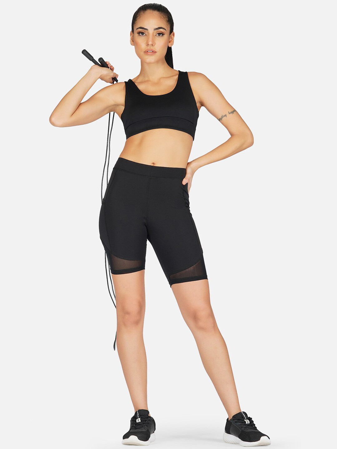 IMPERATIVE Women Black Solid Slim-Fit Biking Shorts