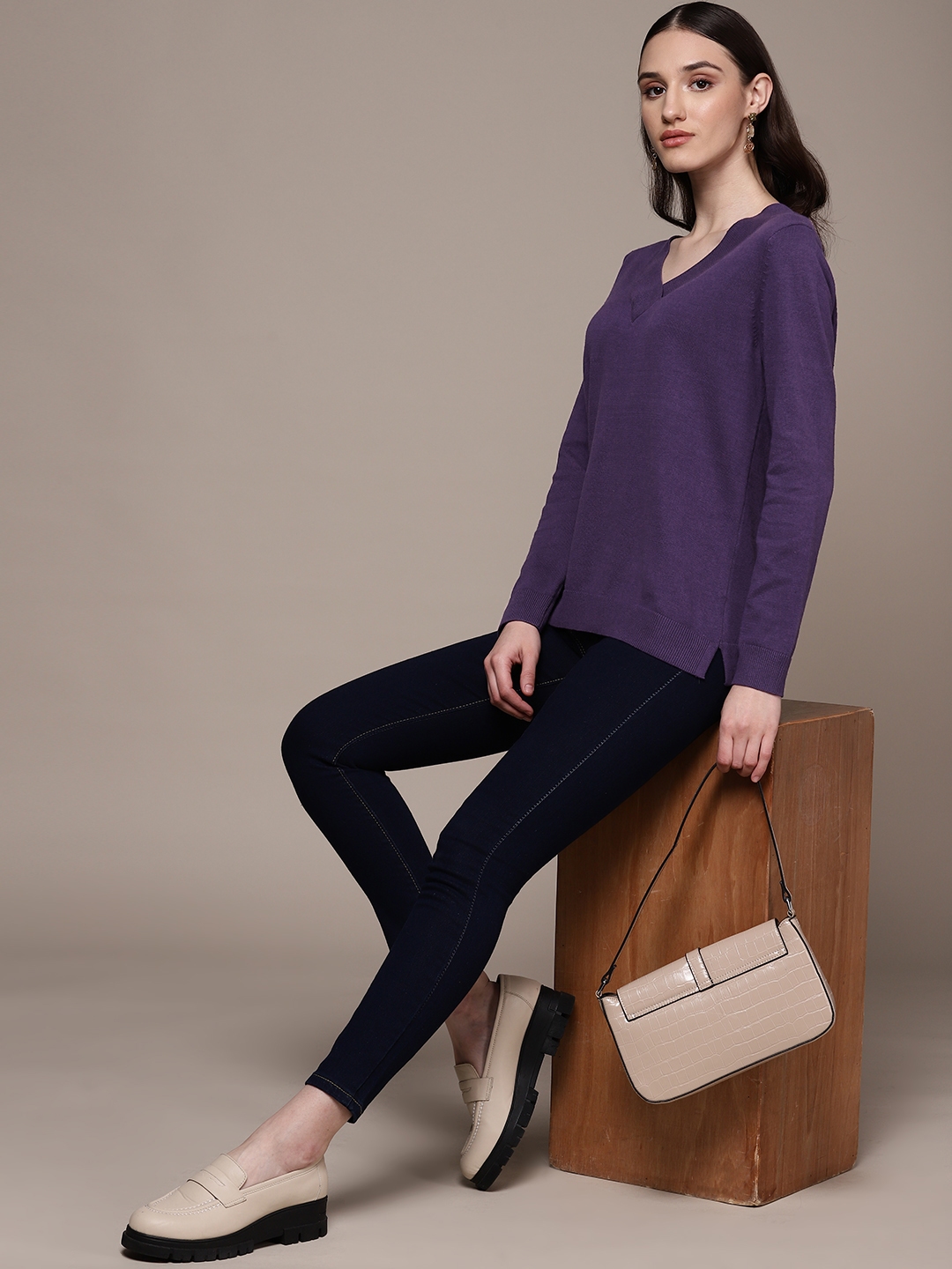 Buy Macy's Karen Scott Women Cotton V Neck Sweater - Sweaters for