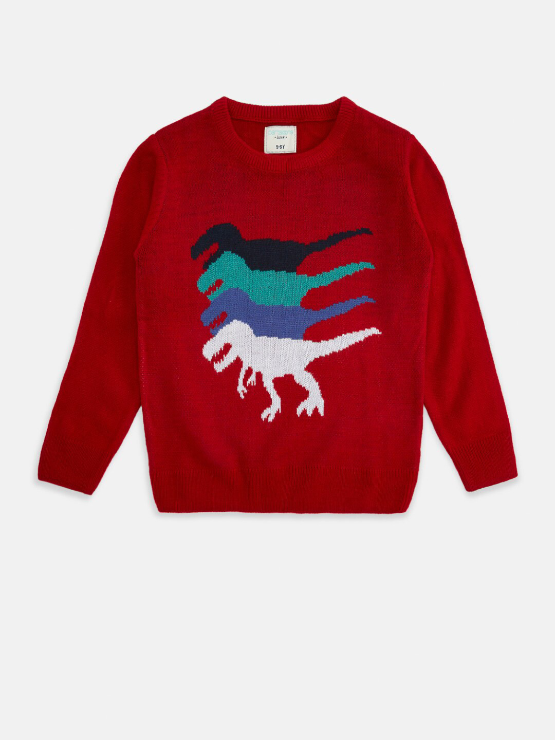 Pantaloons Junior Boys Red & Blue Animal Graphics Printed Pullover