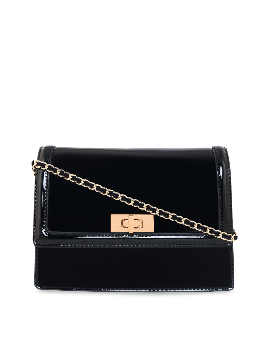 Accessorize London Women Amelia Patent Sling Bag