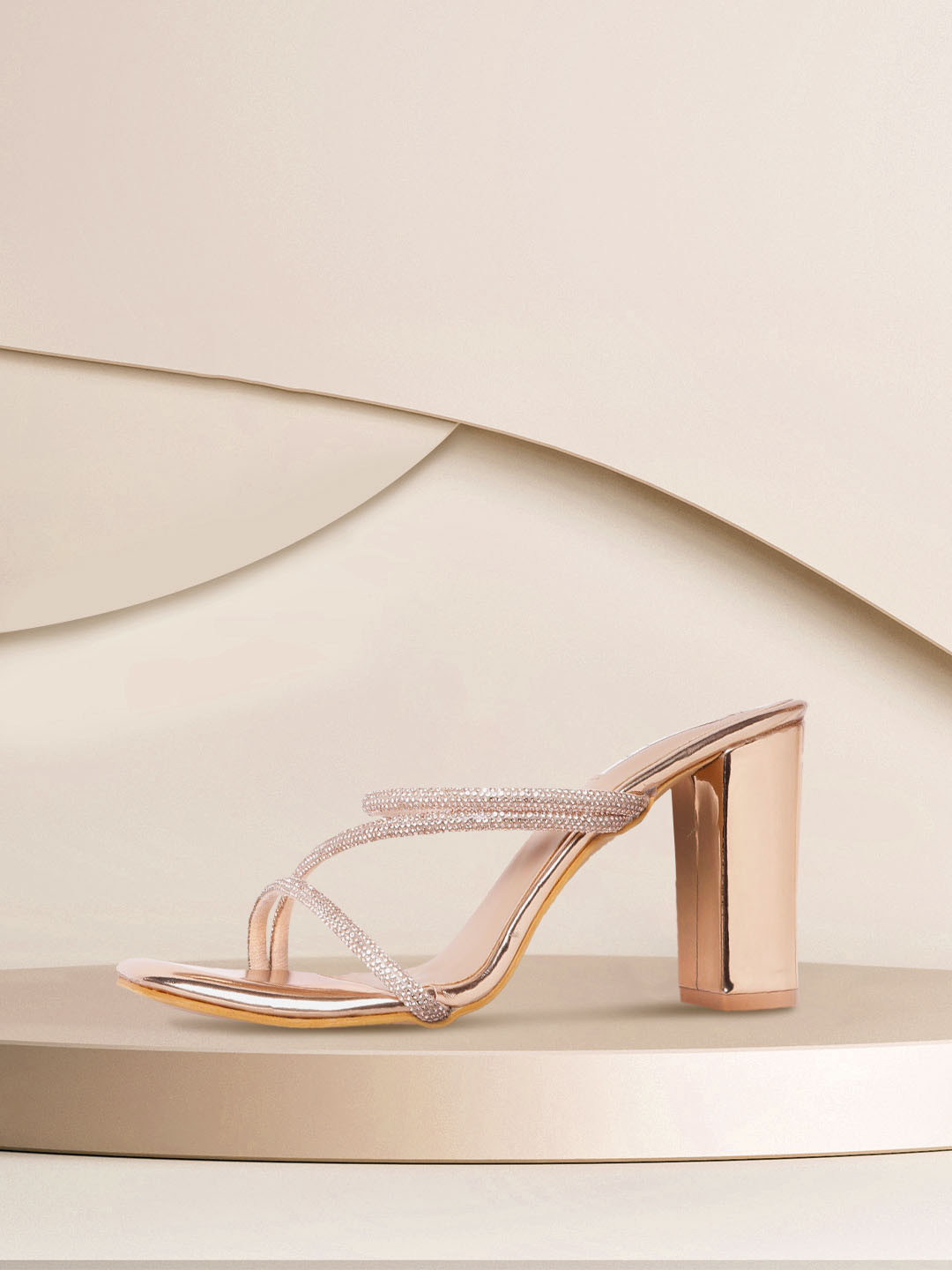 rose gold heels open toe