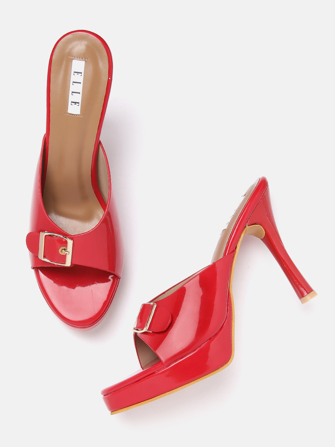ELLE Solid Stilettos with Buckles Detail