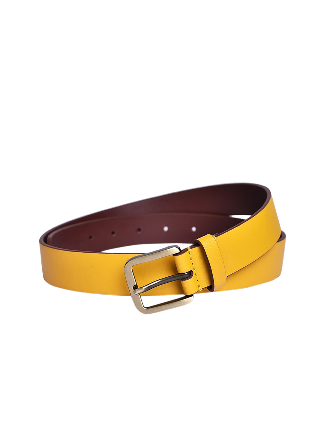 Belwaba Women Yellow Leather Belt
