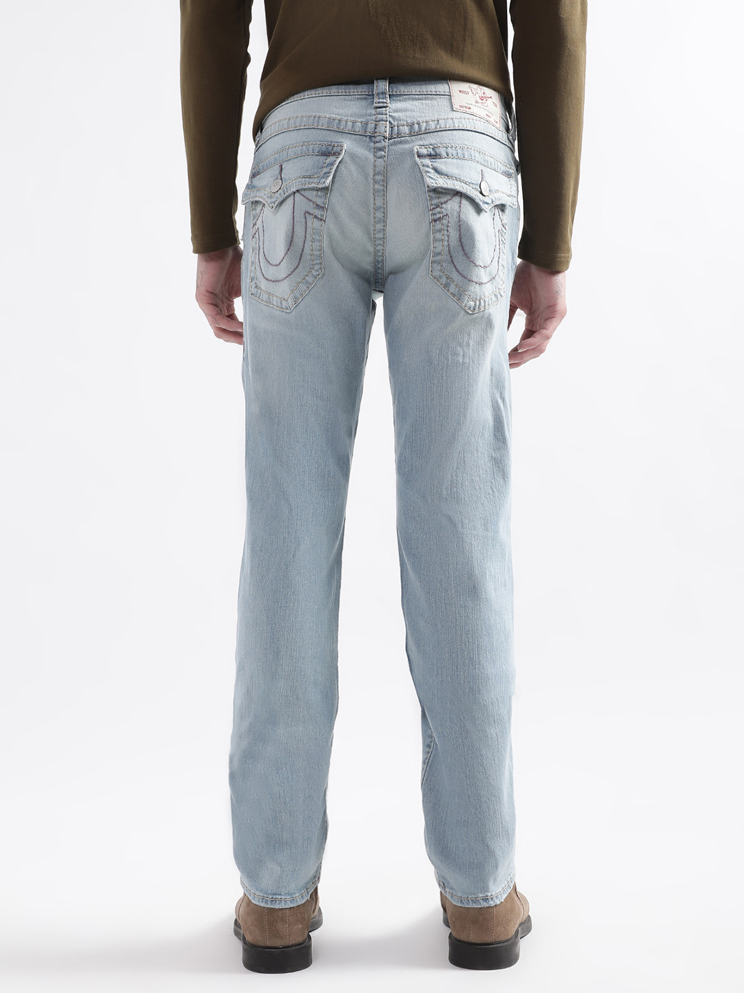 True Religion Men Big T Geno Slim Fit Mildly Distressed Heavy Fade Jeans