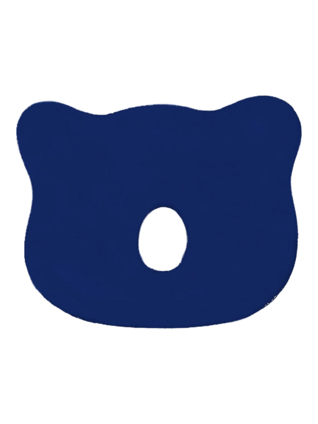 Pum Pum Navy Blue Solid Faux Velvet Medium Memory Foam Baby Pillow-25 x 21 x 4.2 cm