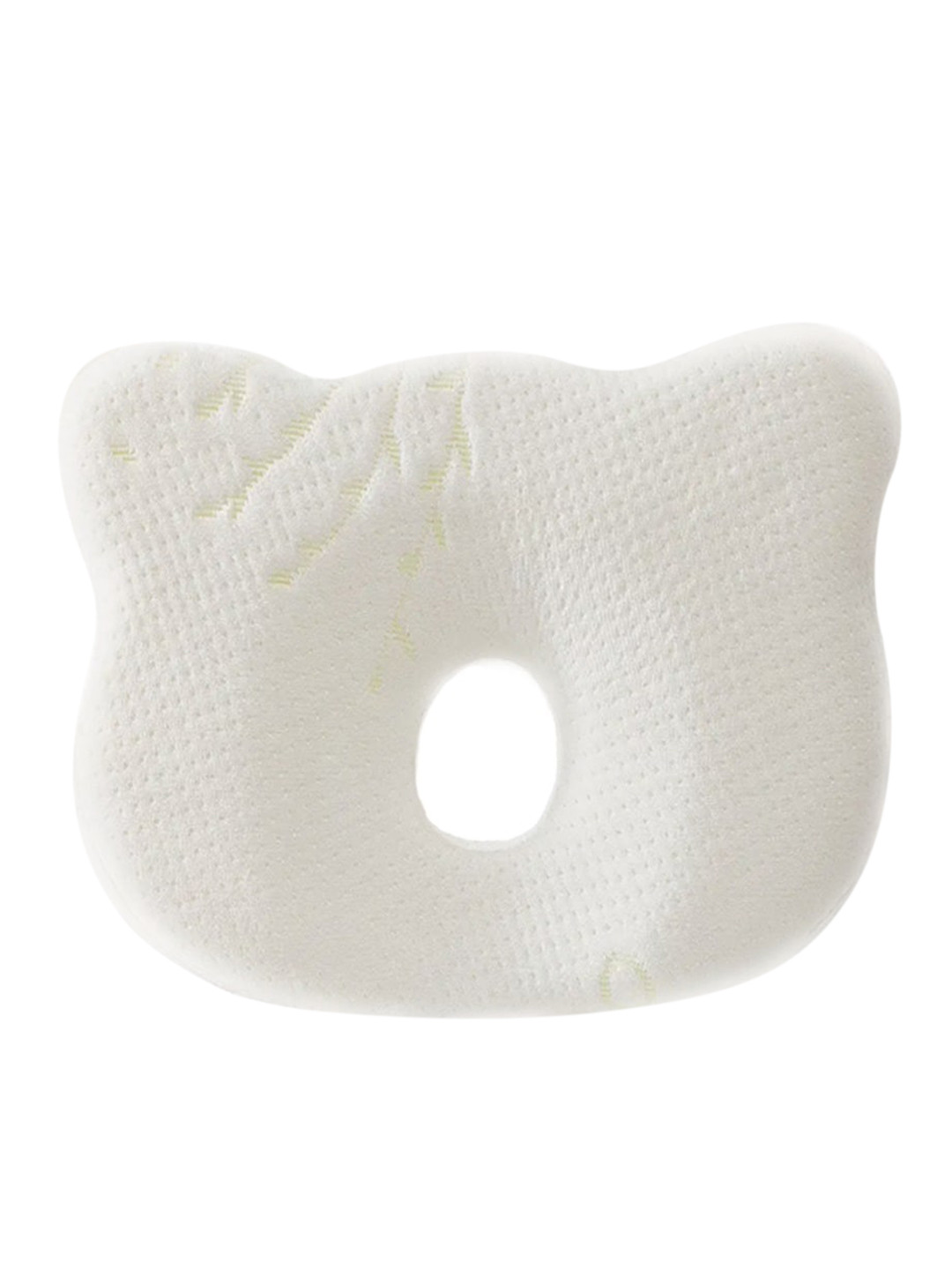 Pum Pum White Solid Faux Velvet Medium Memory Foam Baby Pillow-21 x 26 cm