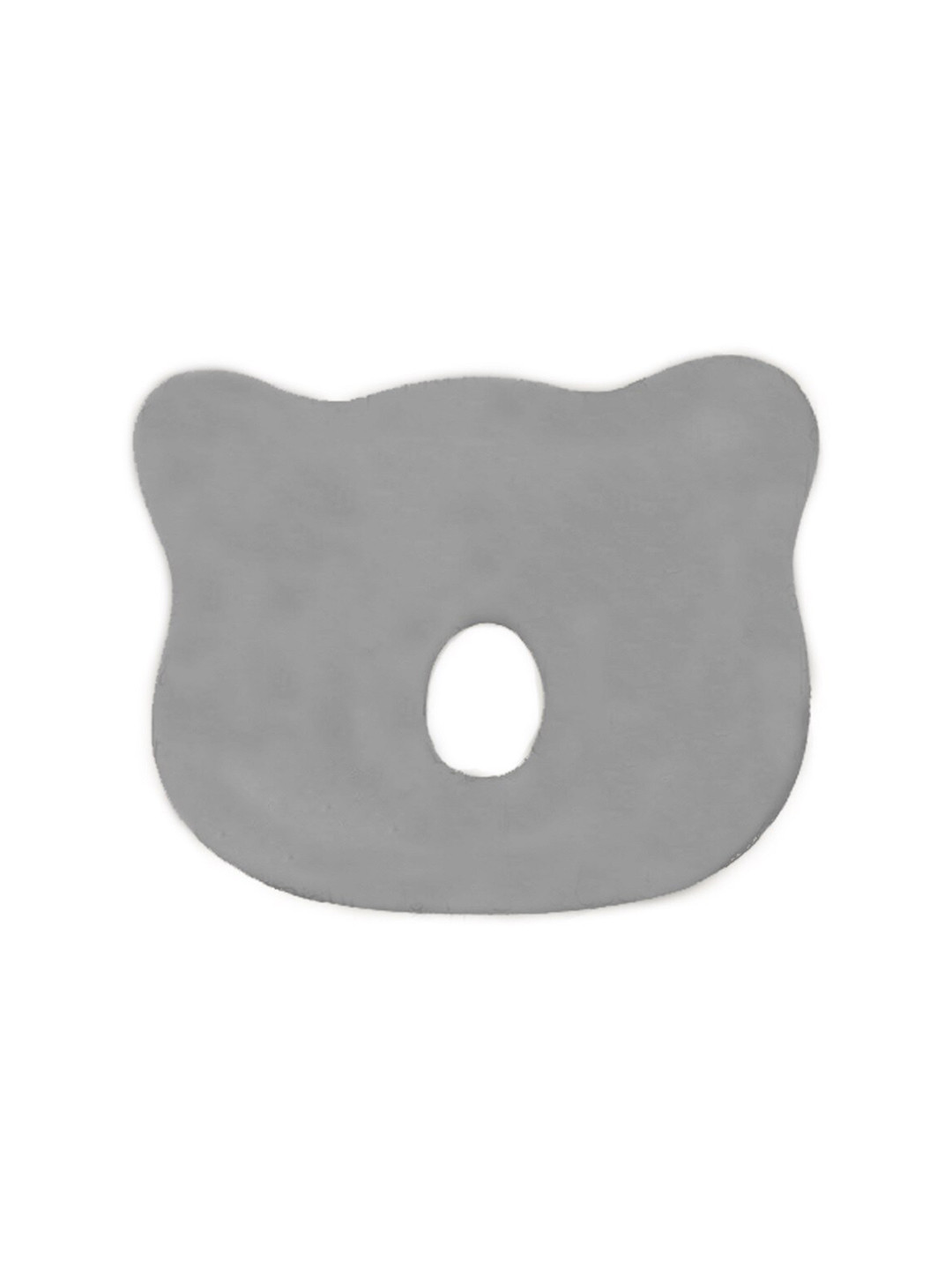 Pum Pum Grey Solid Faux Velvet Medium Memory Foam Baby Pillow-21 x 26 cm