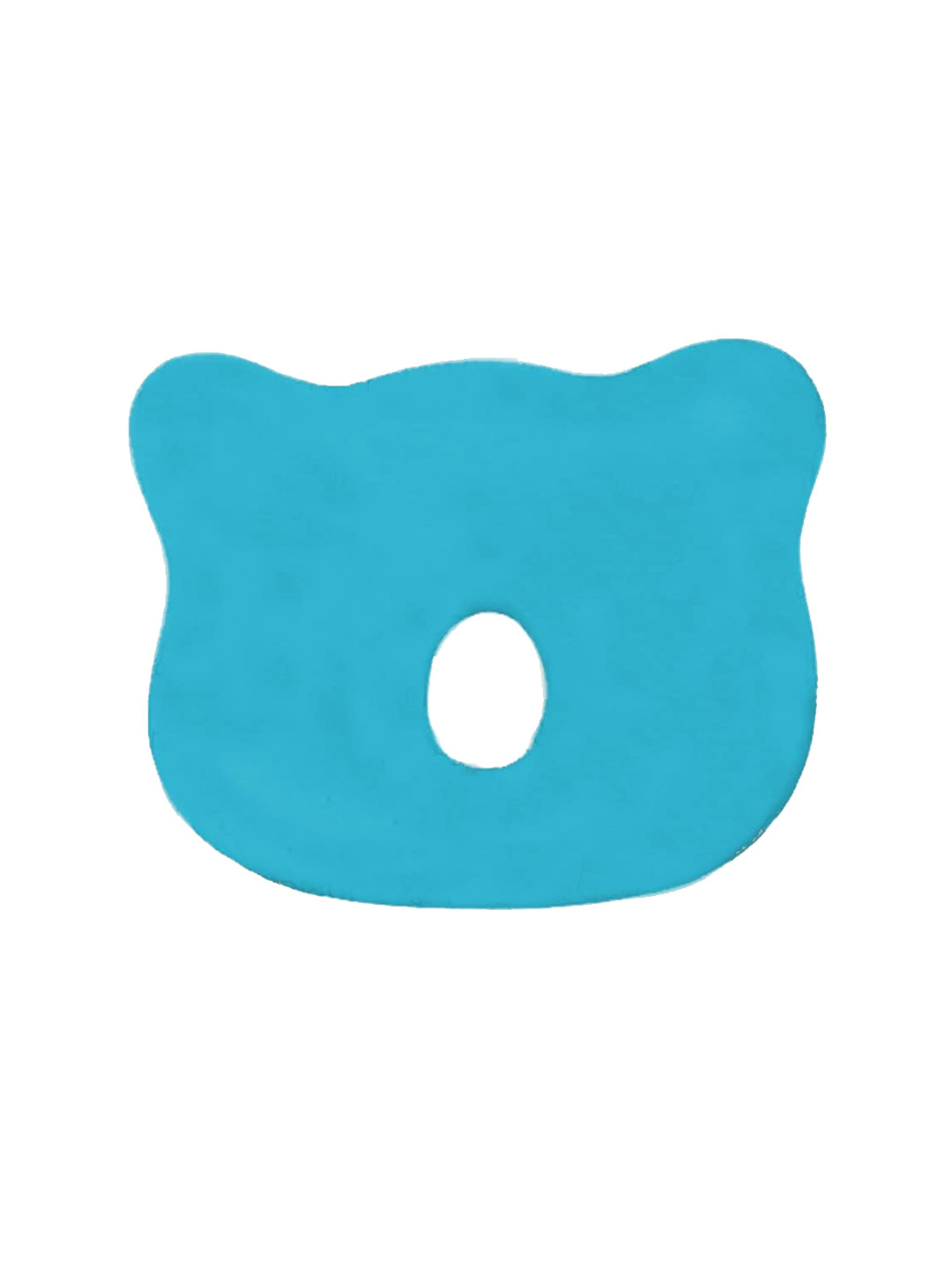 Pum Pum Blue Solid Faux Velvet Medium Memory Foam Baby Pillow-25 x 21 x 4.2 cm