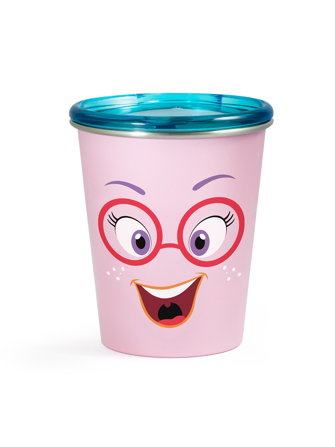 Rabitat Balveer Name Personalised Blue Conversational Stainless Steel Dishwasher Safe Cup with Lid-410ml